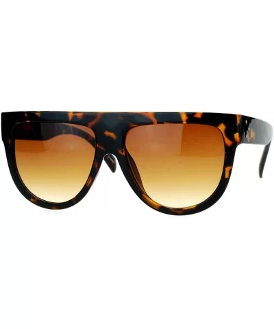 Retro Oversized Flat Top Mafia Mobster Thick Plastic Fashion Sunglasses - Tortoise - CK1260I0AHJ $13.47 Oversized