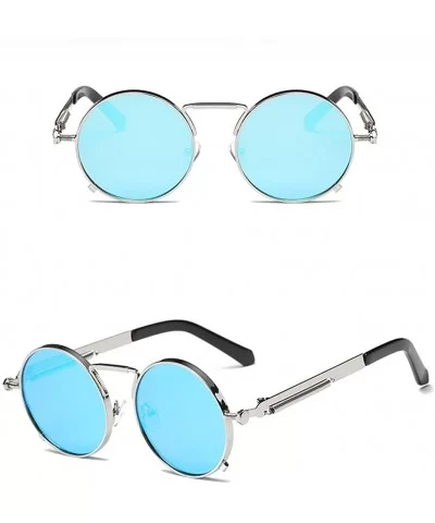 Small Round Polarized Sunglasses Mirrored Lens Unisex Glasses Reflective Lens Round Trendy Sunglasses - CD18DEEI267 $27.77 Ri...