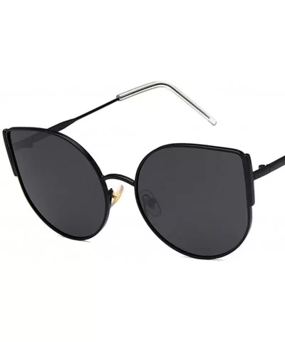 Unisex Sunglasses Retro Black Grey Drive Holiday Oval Polarized UV400 - Black Grey - CD18RLW0YLS $12.45 Oval