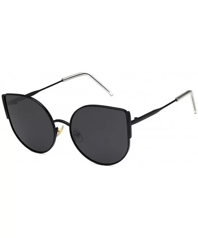 Unisex Sunglasses Retro Black Grey Drive Holiday Oval Polarized UV400 - Black Grey - CD18RLW0YLS $12.45 Oval