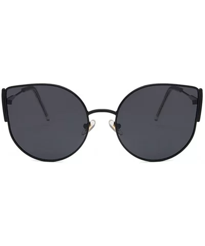 Unisex Sunglasses Retro Black Grey Drive Holiday Oval Polarized UV400 - Black Grey - CD18RLW0YLS $12.45 Oval