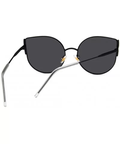 Unisex Sunglasses Retro Black Grey Drive Holiday Oval Polarized UV400 - Black Grey - CD18RLW0YLS $12.45 Oval