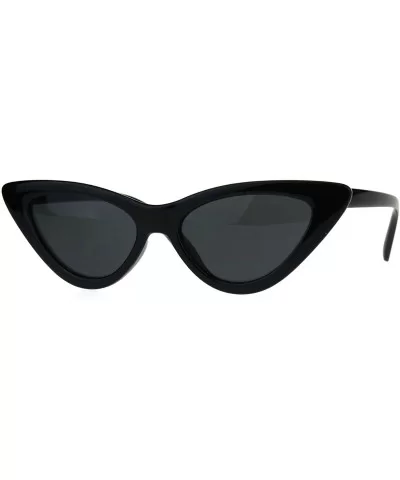 Womens Classic Narrow Cat Eye Gothic Plastic Sunglasses - All Black - CZ189UOK0CK $14.48 Cat Eye