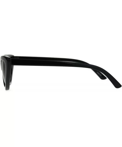 Womens Classic Narrow Cat Eye Gothic Plastic Sunglasses - All Black - CZ189UOK0CK $14.48 Cat Eye