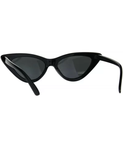 Womens Classic Narrow Cat Eye Gothic Plastic Sunglasses - All Black - CZ189UOK0CK $14.48 Cat Eye