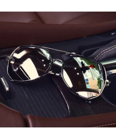 Fashion sunglasses personality sunscreen fashion - Silver Mercury New - CM18X9X6G95 $95.02 Round