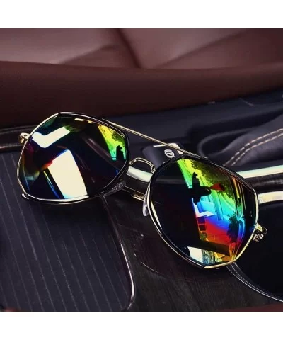 Fashion sunglasses personality sunscreen fashion - Silver Mercury New - CM18X9X6G95 $95.02 Round