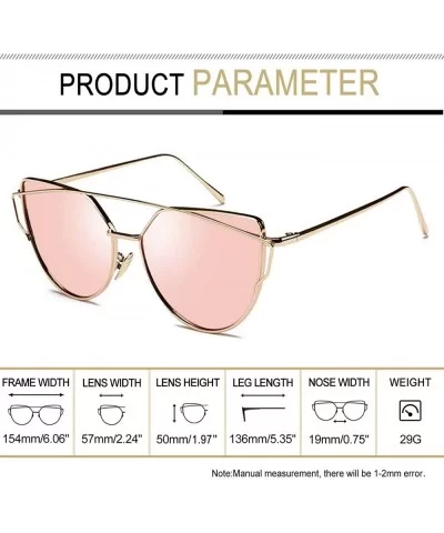 Cateye Sunglasses for Women - Metal Frame Flat Lens Womens Sunglasses Polarized - Pink Simple Package - C012NZ1WYTT $17.00 Ca...