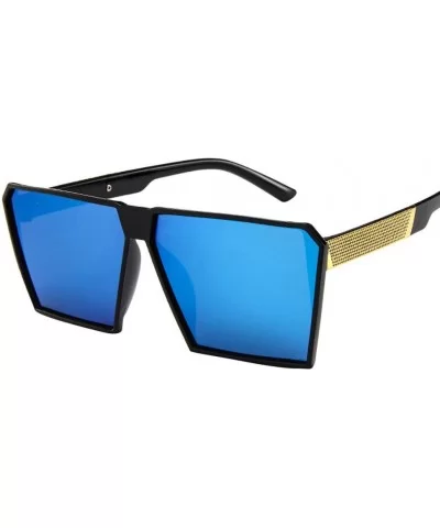 Eyewear Oversized Square Sunglasses Retro Sun Glasses UV 400 (Blue) - Blue - CJ18QIKGGOT $13.54 Aviator