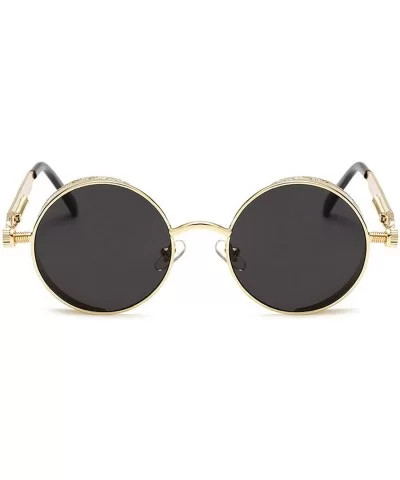 Metal Steampunk Sunglasses Men Women Fashion Round Glasses Design Vintage UV400 Eyewear Shades - 8 - C5197A2O66A $48.68 Round