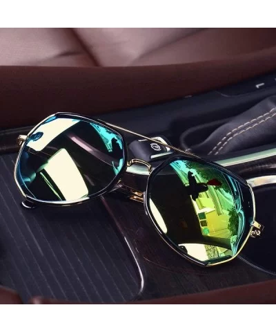 Fashion sunglasses personality sunscreen fashion - Silver Mercury New - CM18X9X6G95 $95.02 Round