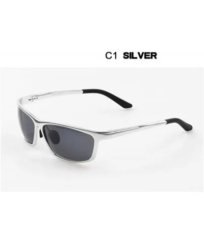 Aluminum Magnesium Men's Polarized Sunglasses Male Y1068 C1 Box - Y1068 C1 Box - CW18XGGEXIH $31.49 Aviator