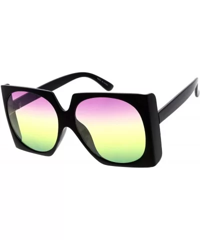 Butterfly Frame Bulky Candy Lens 70s Retro Fashion Sunglasses - Multi - CI18U0OLCQZ $14.87 Square