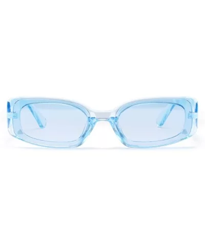 Men's and Women's Retro Square Resin lens Candy Colors Sunglasses UV400 - Blue - CO18N7NKTS8 $11.60 Oval