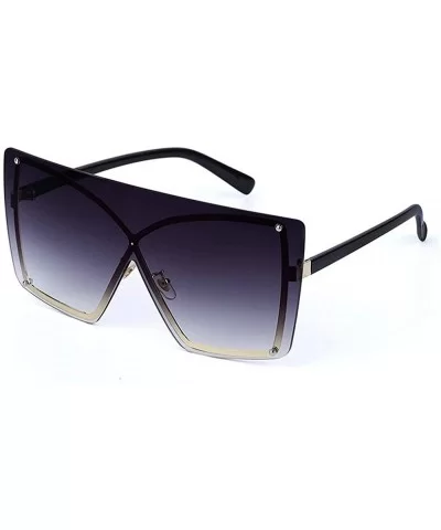 Women Fashion New Large Frame Brand Designer Men One-piece sunglasses UV400 - C4 - CI18TN5R33L $17.83 Rectangular