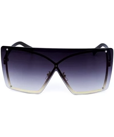 Women Fashion New Large Frame Brand Designer Men One-piece sunglasses UV400 - C4 - CI18TN5R33L $17.83 Rectangular