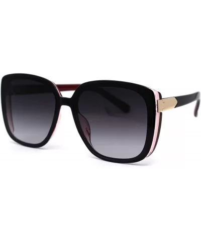 Womens Butterfly Side Visor Luxury Designer Sunglasses - Black Burgundy Smoke - C9197N7C69E $17.24 Rectangular