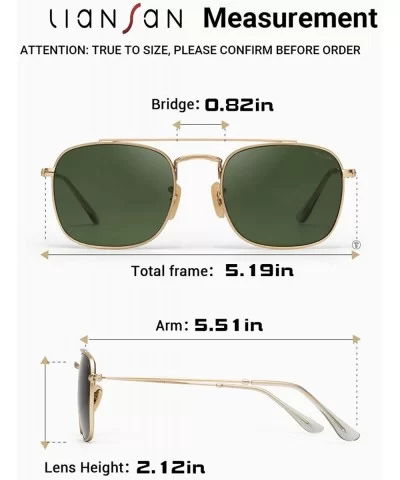 Mens Aviator Retro Square Metal Frame Glass Lens Sunglasses for Men UV Protection Glasses for Men 3557 - Green - CK18YGMW0YG ...