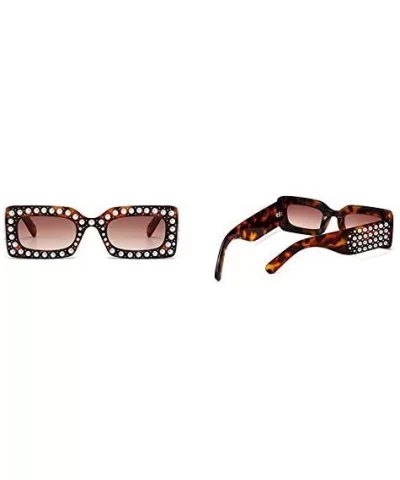 2018 Hot Sale Oversized Diamond Womens Square Luxury Brand Designer Eyewear UV400 - Leopard - C7189N3IXTZ $12.62 Rectangular