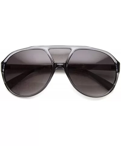 Large Teardrop Bridge Lens Retro Plastic Aviator Sunglasses (Smoke Lavender) - C311DV2YA2T $12.43 Aviator