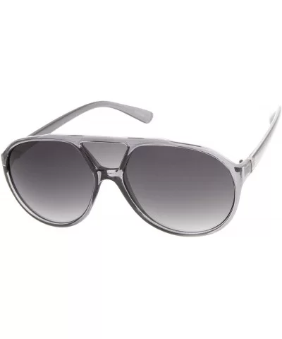 Large Teardrop Bridge Lens Retro Plastic Aviator Sunglasses (Smoke Lavender) - C311DV2YA2T $12.43 Aviator