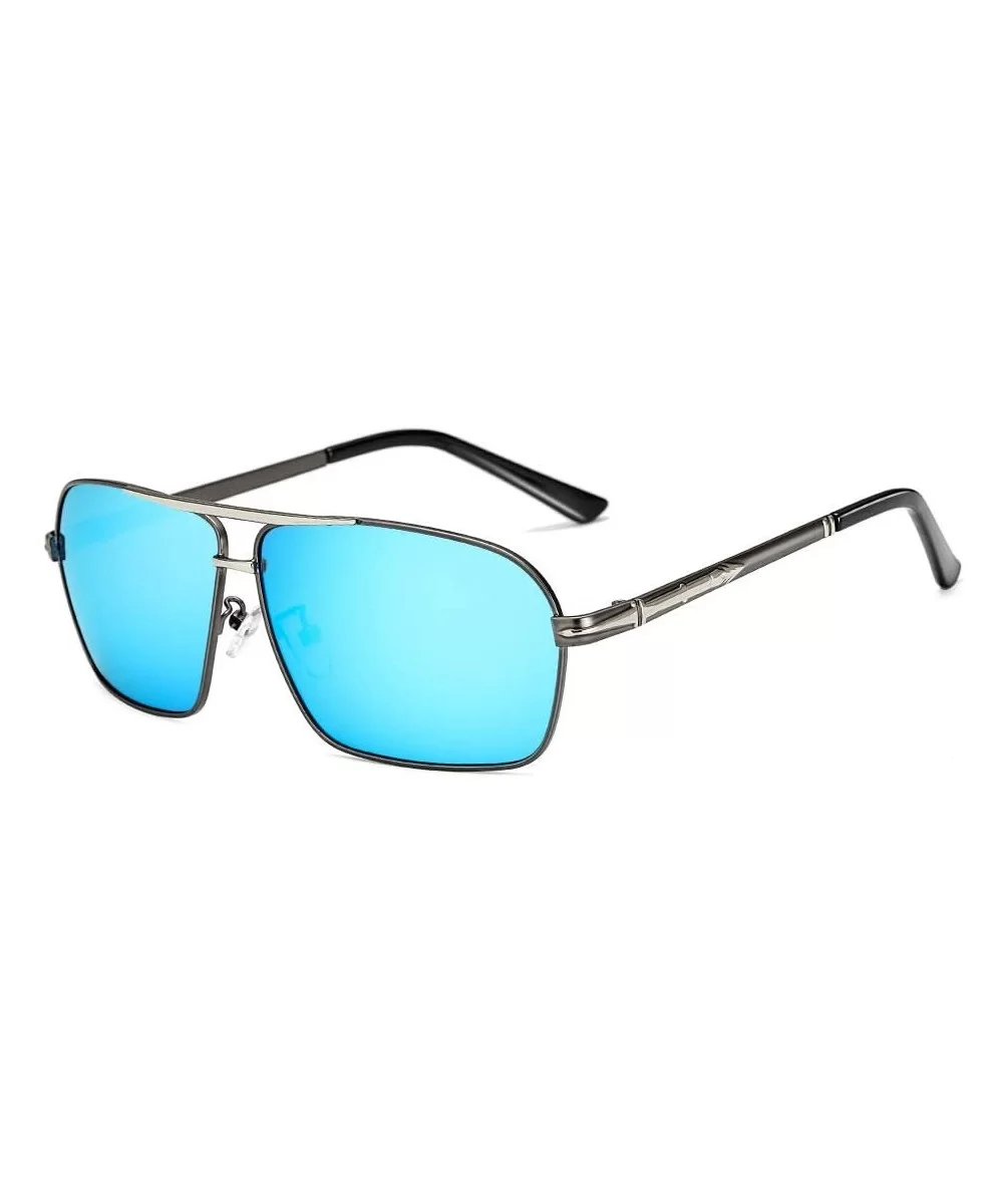 Men Polarized Sunglasses Sunglasses Wholesale Driver Driving Color Film Blue Square Sunglasses (Color 3) - 3 - C218U689R5Q $3...