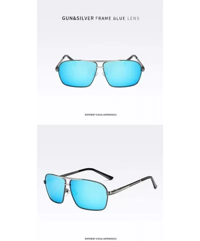 Men Polarized Sunglasses Sunglasses Wholesale Driver Driving Color Film Blue Square Sunglasses (Color 3) - 3 - C218U689R5Q $3...