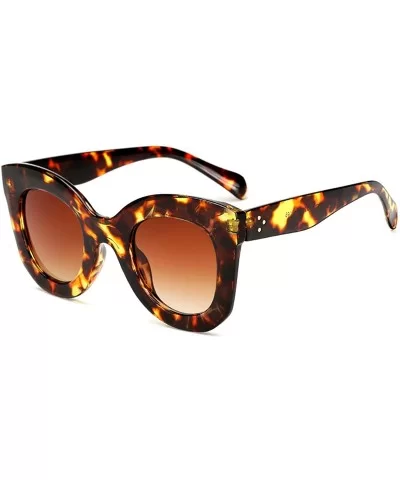 Vintage Oval Sunglasses Women-Cat Eye Owersized Lens-Fashion Leopard Eyewear - F - C0190EHIN4Q $52.63 Rimless