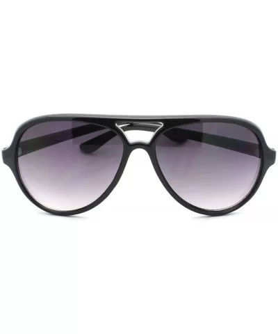 XLarge Flat Top Classic Sunglasses Flat Lens Double Metal Bridge Unisex- 57mm - Aviator/Black/Smoke - C411CQ27WLH $12.05 Sport