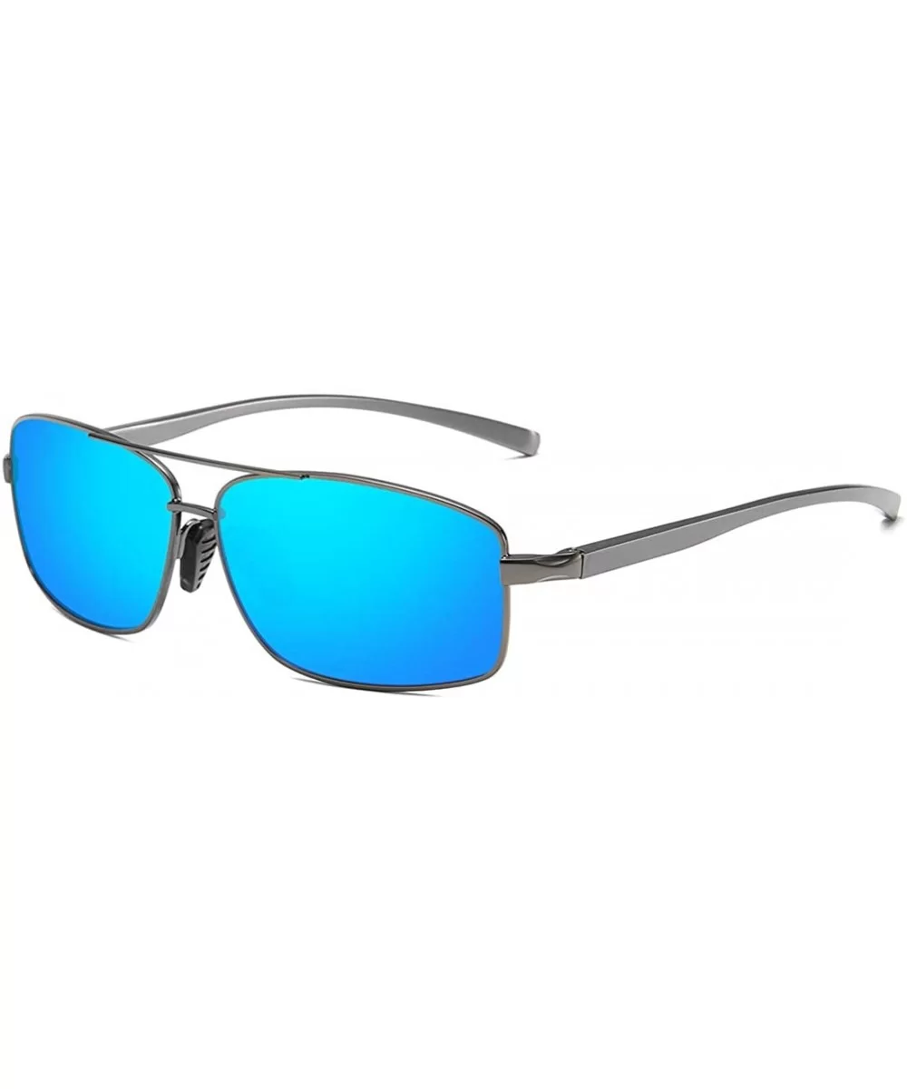 Rectangular Polarized Sunglasses for Men Metal Frame Cool Sun glasses with UV Protection for Driving Golf - C118SC5847A $19.8...