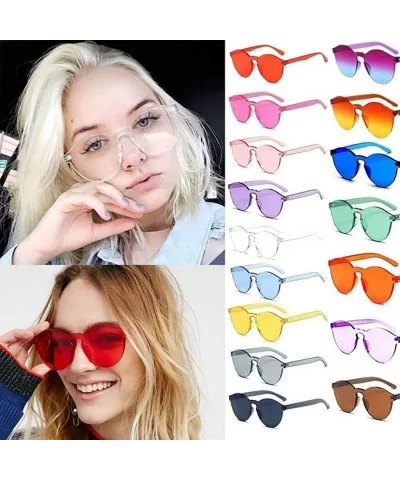 Unisex Fashion Candy Colors Round Outdoor Sunglasses Sunglasses - Light Blue - CP199OZE87U $10.95 Round