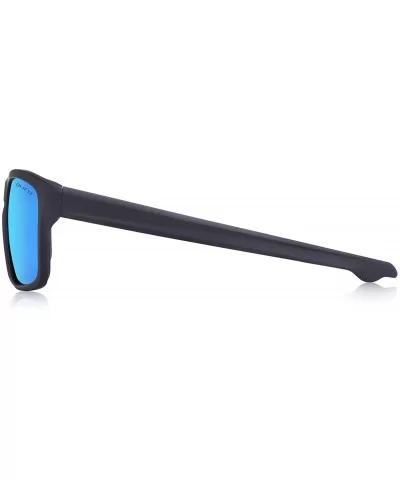 Men Sports Polarized Sunglasses Male Sport Fishing Shades Flexible Frame Sunglasses UV Protection - Blue Mirror - C318T7GNMUQ...