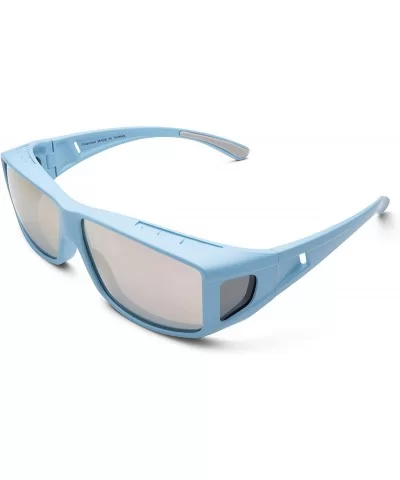 Sunglasses Over Glasses for Women and Men Polarized 100% UV Protection - Blue - CQ18D05UHUH $25.39 Aviator