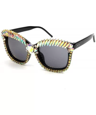 designer crystal sunglasses rhinestone fashion - Rainbow - CP18TKRXWCN $23.70 Square