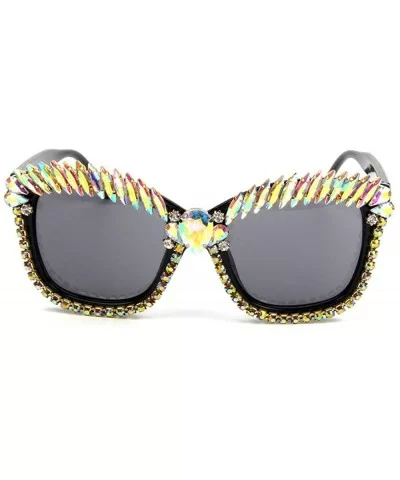 designer crystal sunglasses rhinestone fashion - Rainbow - CP18TKRXWCN $23.70 Square