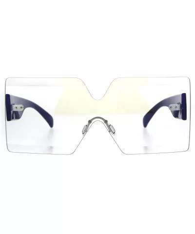 Flat Panel Shield Rectangle Robotic 80s Futurist Disco Funk Glasses - Black - C91872DHDRC $18.50 Rectangular