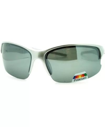 Polarized Lens Sports Sunglasses Reduced Glare Lite Weight - Silver - CU11GJTBTPD $13.90 Sport