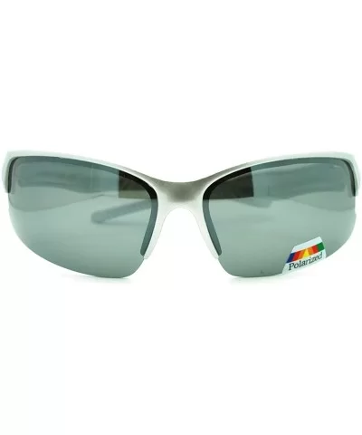 Polarized Lens Sports Sunglasses Reduced Glare Lite Weight - Silver - CU11GJTBTPD $13.90 Sport