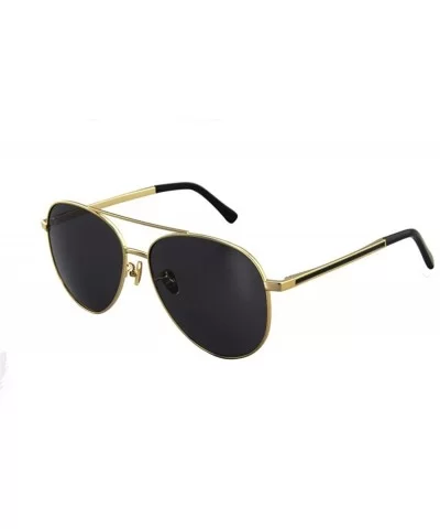 Sunglasses classic HD aviator glasses driver driving driving sunglasses - Gold Black/Grey - CV18X939K6N $86.23 Aviator