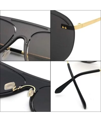 2018 Fashion Frameless sunglasses Ladies New Brand Designer Pilot Big Frame Glasses Retro Eyeglasses UV400 - C418LMXEQ96 $18....