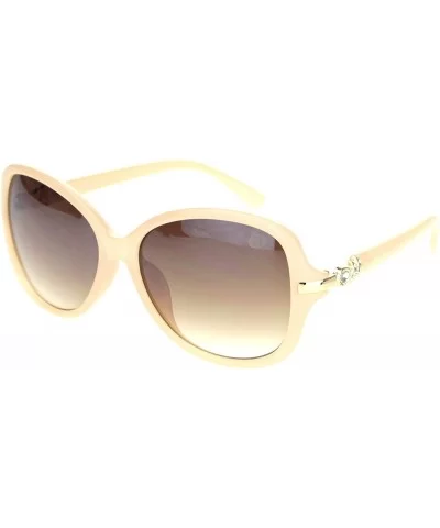Womens Rhinestone Hinge Diva Butterfly Designer Sunglasses - Beige Gradient Brown - C518OC34LO2 $17.08 Oversized
