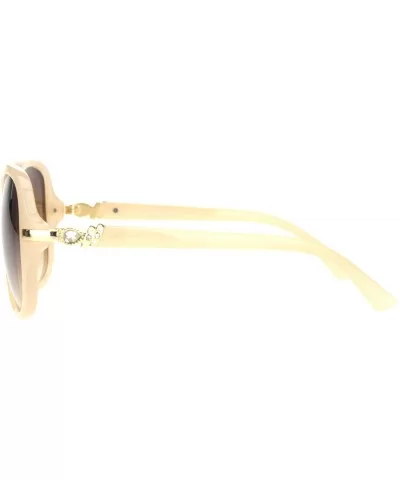 Womens Rhinestone Hinge Diva Butterfly Designer Sunglasses - Beige Gradient Brown - C518OC34LO2 $17.08 Oversized