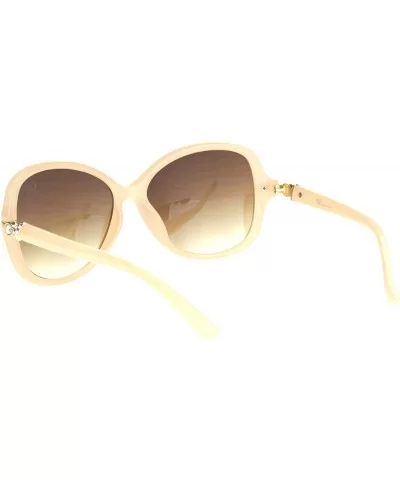 Womens Rhinestone Hinge Diva Butterfly Designer Sunglasses - Beige Gradient Brown - C518OC34LO2 $17.08 Oversized