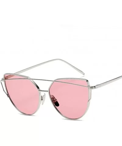 Sunglasses Women Cat eye Mirror Rose Gold Vintage Fashion sun glasses Eyewear - C15 - CS18WXSG8QS $38.87 Cat Eye