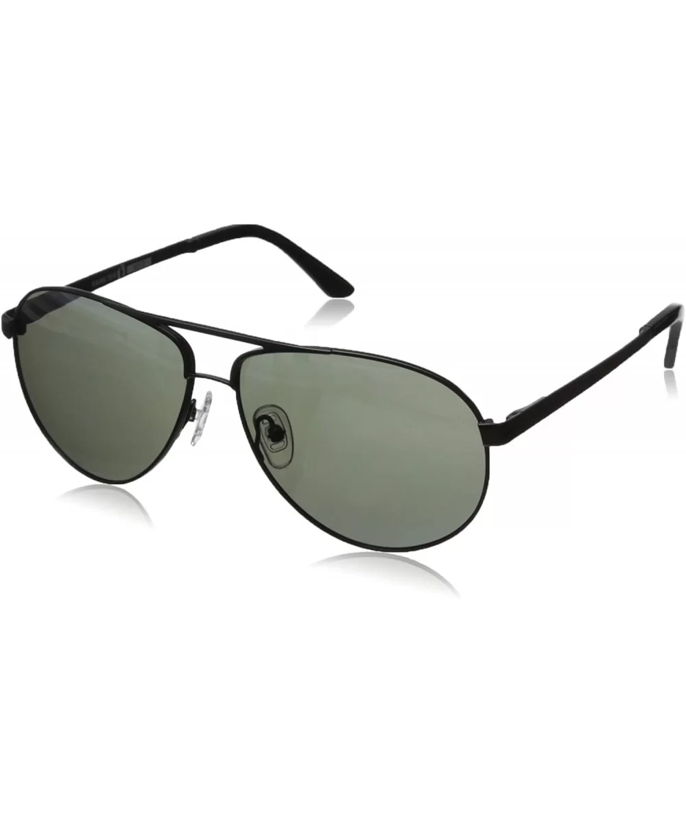 Classic Aviator HTG1012 C3 Polarized Round Sunglasses - Matte Black - CW11OCMWITZ $56.01 Sport