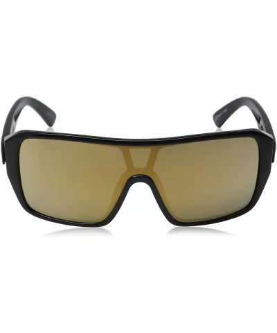 Visual Blast Shield Sunglasses - Gloss Black - Ohm Grey Gold Chrome - C612D1Y9WWF $75.18 Shield