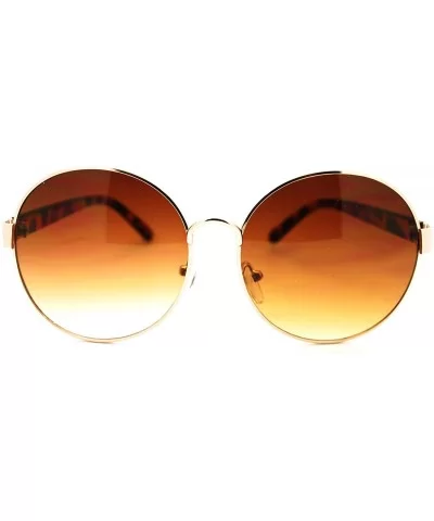 90s Pop Star Oversized Oval Womens Metal Frame Fashion Sunglasses - Gold - CS11L5NMF97 $12.83 Oval