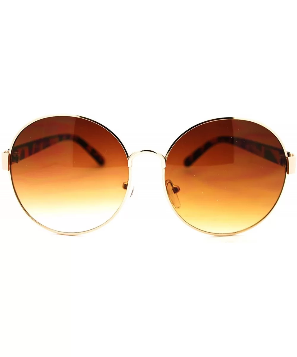 90s Pop Star Oversized Oval Womens Metal Frame Fashion Sunglasses - Gold - CS11L5NMF97 $12.83 Oval