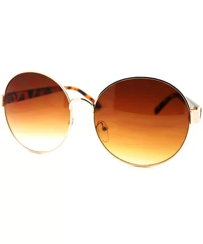 90s Pop Star Oversized Oval Womens Metal Frame Fashion Sunglasses - Gold - CS11L5NMF97 $12.83 Oval