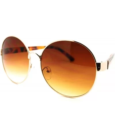 90s Pop Star Oversized Oval Womens Metal Frame Fashion Sunglasses - Gold - CS11L5NMF97 $12.83 Oval